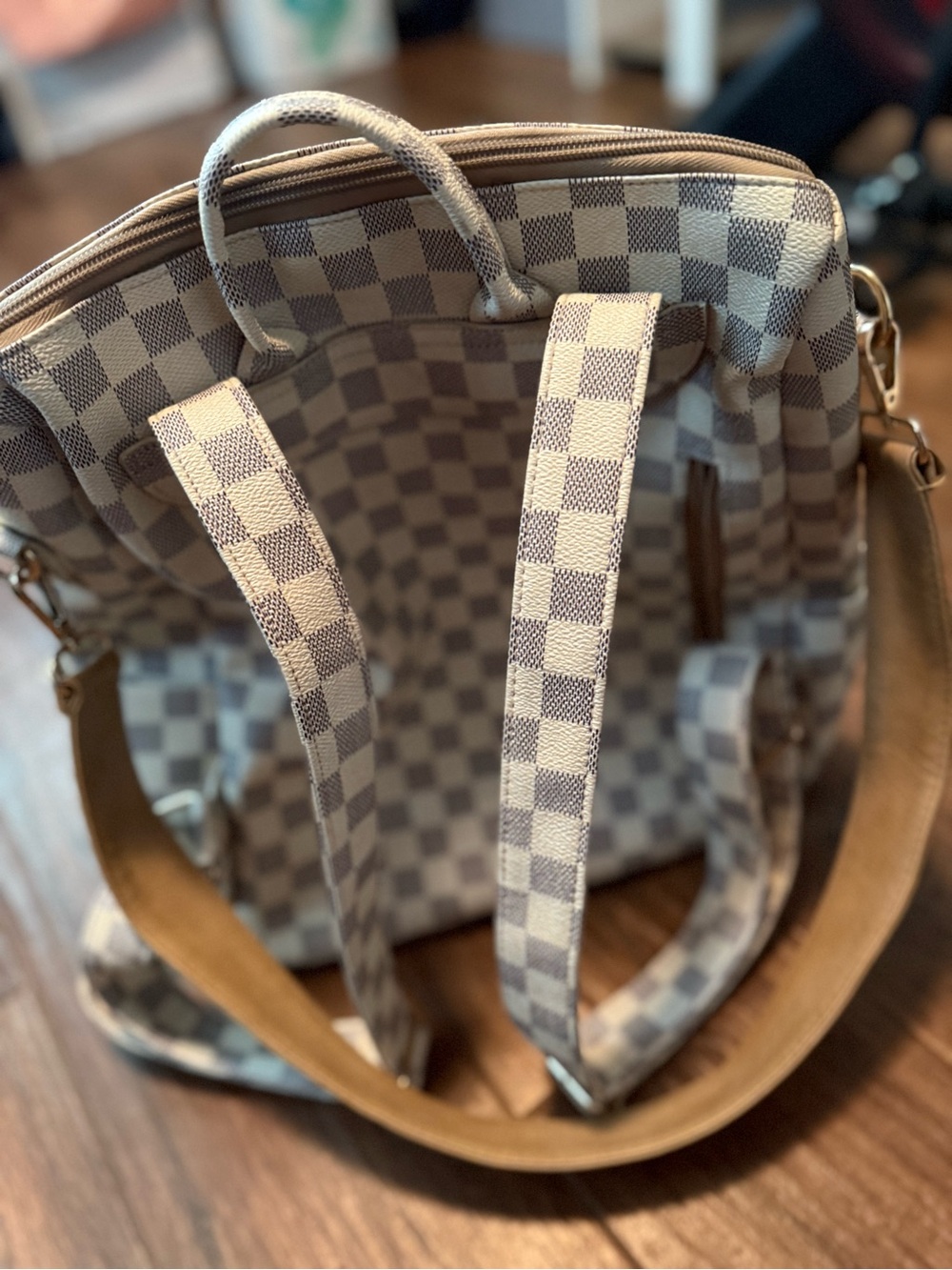 Checkered backpack